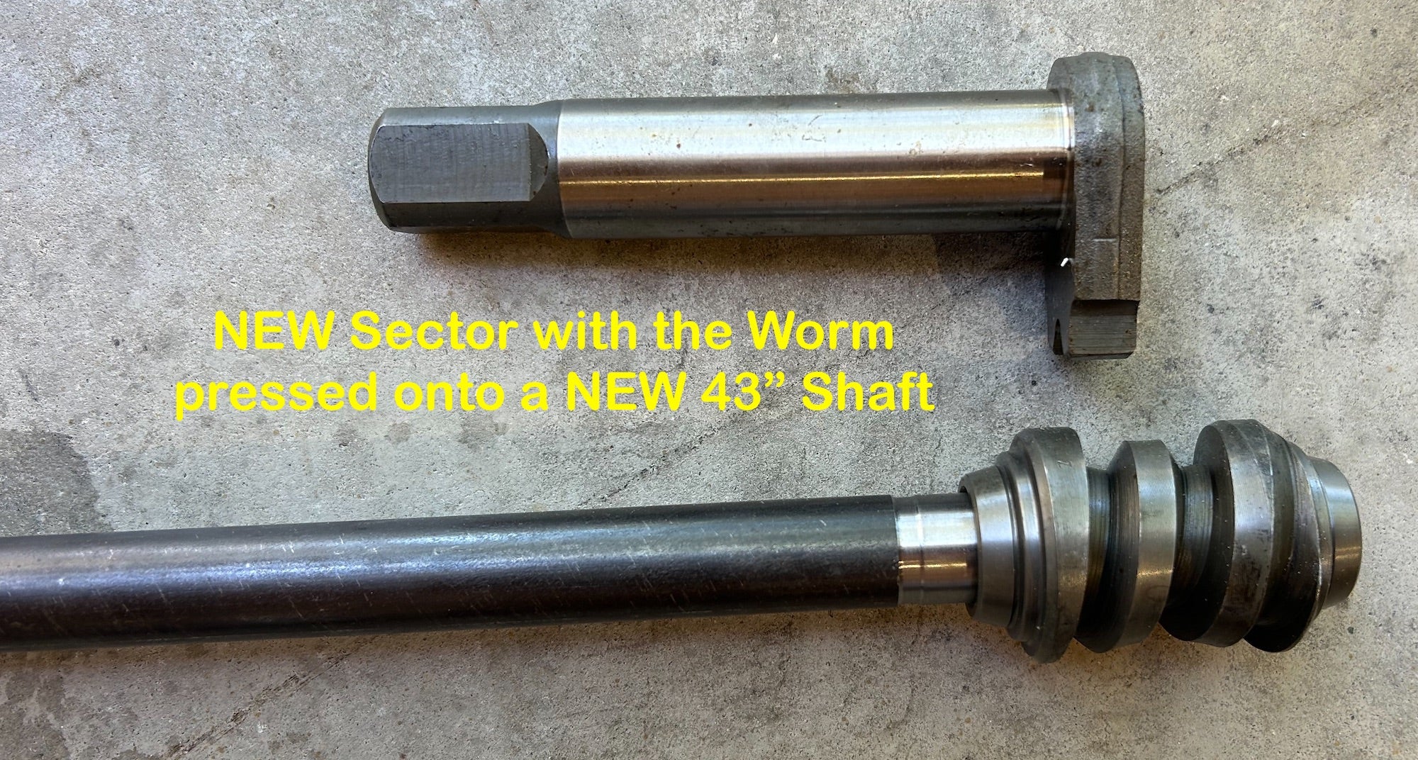 Two-Tooth Steering Box Mini-Kit with 43" Shaft